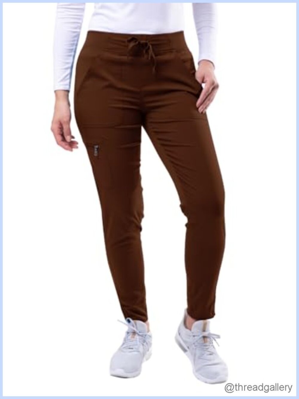 Pro Yoga Jogger Scrub Pants Tailored Fit Cuffed Ribbed Hem
